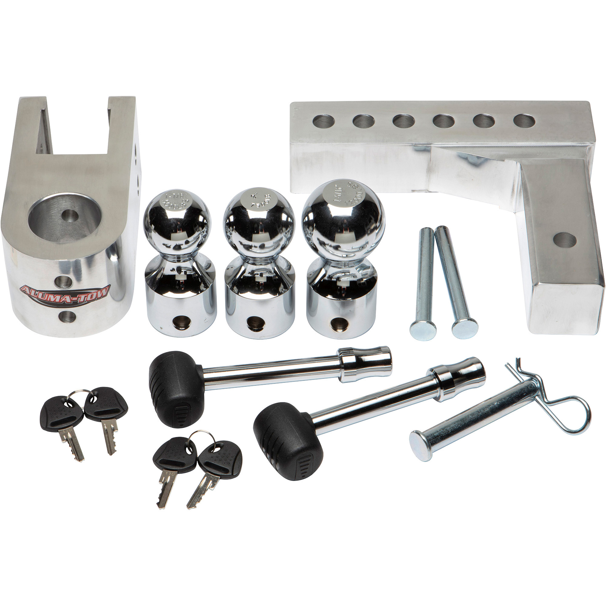 Uriah Products Aluma-Tow Adjustable Aluminum Ball Mount, 6in. Drop, 6 3/4in. Rise, Model# UT623410